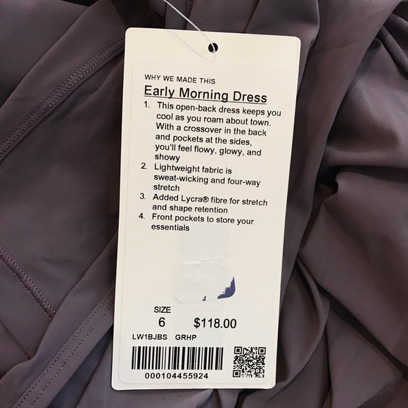 New LULULEMON Early Morning Dress GRHP Purple 6 - Picture 5 of 5
